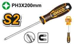 INGCO Phillips screwdriver PH3, 8.0×200 mm (HSDPH3200)
