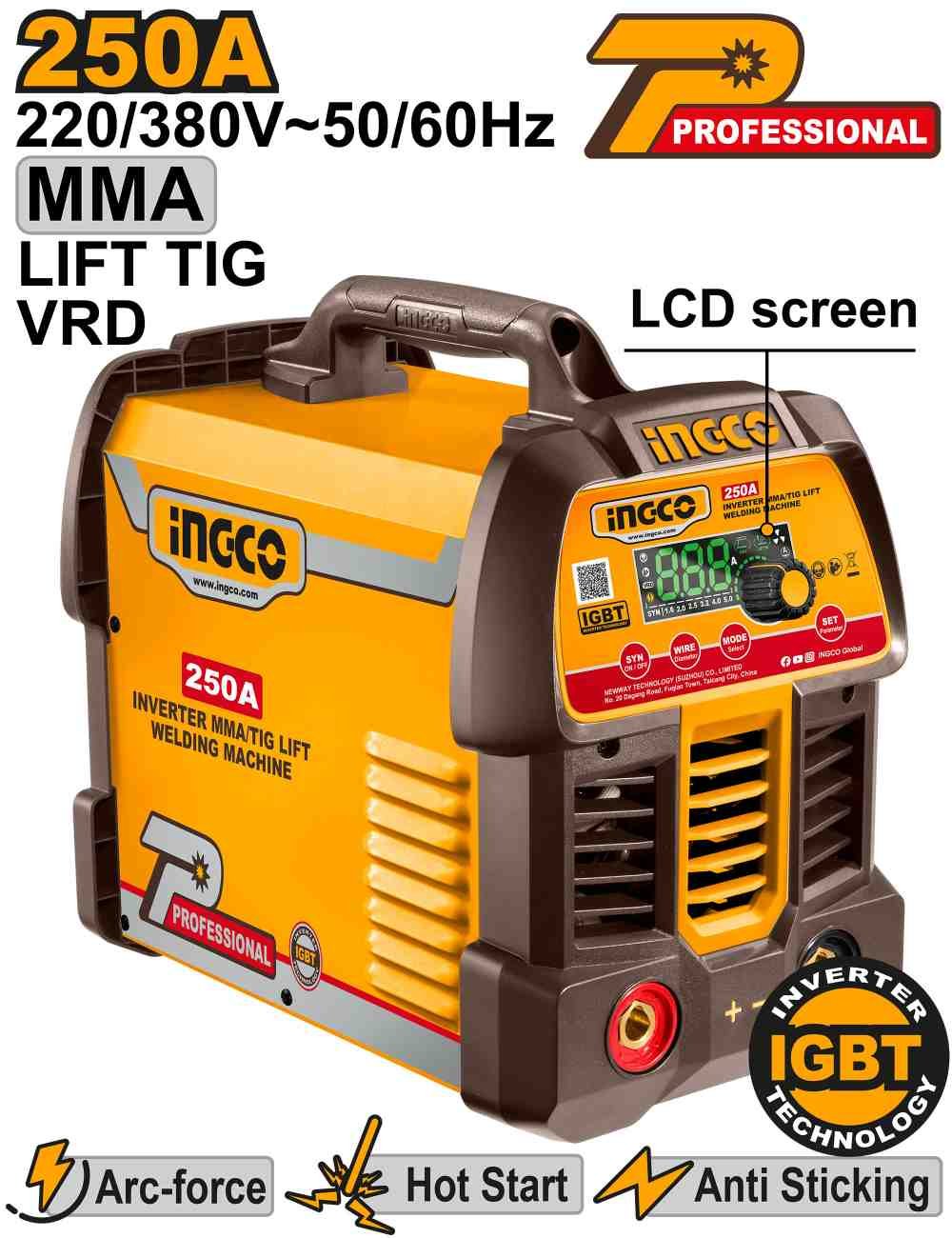 INGCO Proline MMA/TIG welding inverter 200-250A (ING-MMA25089)