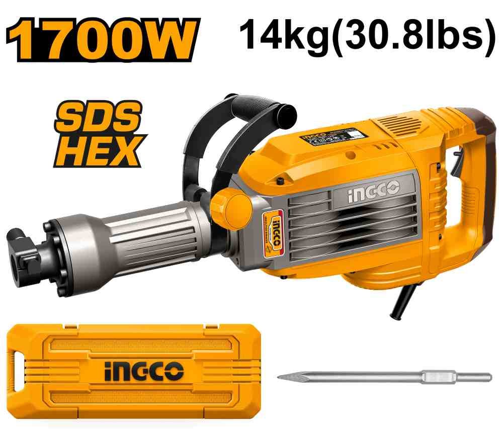 Отбойный молоток INGCO 1700 Вт, 50 Дж (PDB170068)