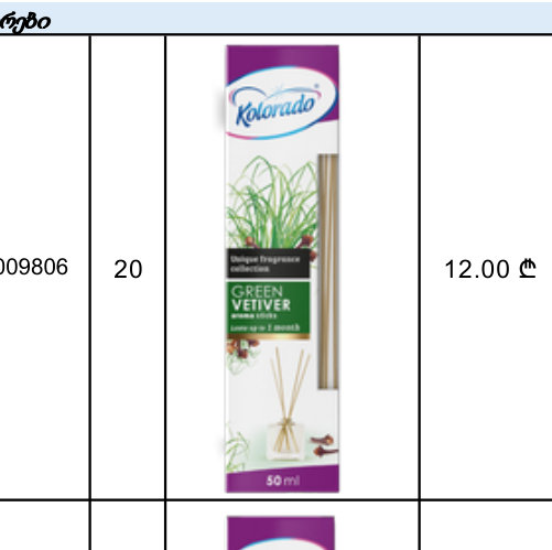 Kolorado Aroma Sticks სურნელოვანი ჩხირები ჰაერისთვის 50 მლ, მწვანე