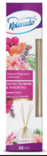 Kolorado Aroma Sticks სურნელოვანი ჩხირები ჰაერისთვის 50 მლ, ეგზოტიკური ყვავილები და პაჩული