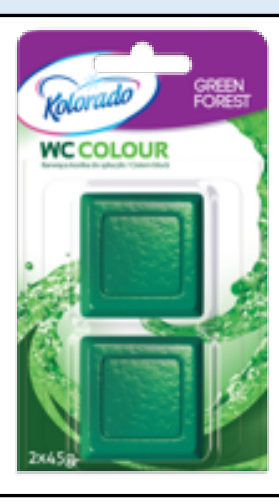 Kolorado WC Colour უნიტაზის ავზის ტაბლეტი 2x45 გ, მწვანე
