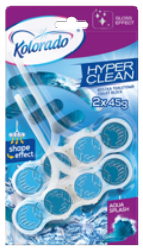 Kolorado Hyper Clean Duopack ტუალეტის ბლოკი 2x45 გ, „წყლის შხეფები“