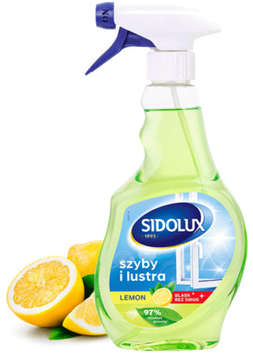 Sidolux Crystal შუშის საწმენდი სითხე ლიმონით 0,5 ლ