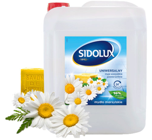 Sidolux უნივერსალური საწმენდი სითხე მარსელის საპნის არომატით 5 ლ