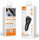 LDNIO C103 car charger + cable, Type C to Lightning, 60W dual USB super fast car charger, black