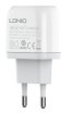 LDNIO A1209Q charger + cable, QC18W home charger, Type C, US/EU plug, white