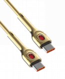 LDNIO მობილურის კაბელი LC871C Gold, Type-C to Type-C, 65W Fast Charge, 1M ოქროსფერი