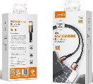 LDNIO mobile cable LS591C Orange, USB3.0 to Type-C, 2.4A Fast Charge, 1 m, grey/orange