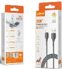 Кабель LDNIO LS851I Grey, USB3.0 to Lightning, 25W Fast Charge, 1 м, серый
