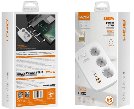 LDNIO დამაგრძელებელი/დამცავი SE3436 3 AC Outlets 4 USB (2X65W Type C, 2X60W USB Port) Power Strip 3250W, 10A, 2M თეთრი