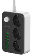 LDNIO დამაგრძელებელი/დამცავი SE3631 Power Socket with 3 Outlets Power Strip Strip with 6 USB Ports 17W, 2500W, 10A, 2M