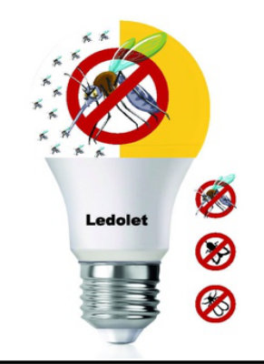 Ledolet ლედ ნათურა კოღოებისგან დამცავი, 9 ვატი, 6500K, A60 (110×60 მმ), E27