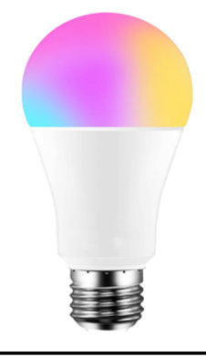 Ledolet ლედ ნათურა, 9 ვატი, 3000K + RGB, A60 (110×60 მმ), E27, Bluetooth