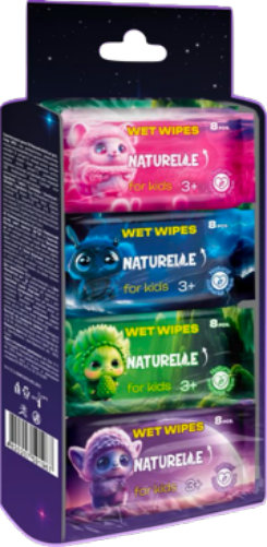Naturelle Kids სველი ხელსახოცები, მულტიპაკი 8 x 8 ც