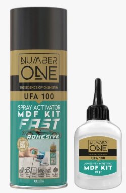 NUMBER ONE UFA 100 FAST ორკომპონენტიანი წებო, 200 მლ. + 40 გრ. ADVESIVE MDF KIT 200 ML + 40 GR