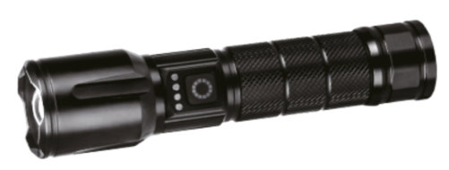 დატენვადი მეტალის ფანარი Panther PT-4111, 10 ვტ LED, 1×26650 3500 mAh, 1500 ლუმენი, ზუმით