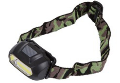 შუბლის ფარანი Panther PT-5907, COB LED, 3×AAA, კამუფლაჟი