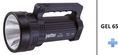 მზის ბატარეიანი დატენვადი ფანარი Panther PT-6213, P50 LED, 3600 mAh, 2000 ლუმენი, 4 რეჟიმი