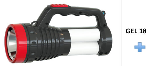 დატენვადი ფანარი Panther PT-7744, 3 ვტ + 4 მილისებრი LED, 300 ლუმენი, 4 რეჟიმი
