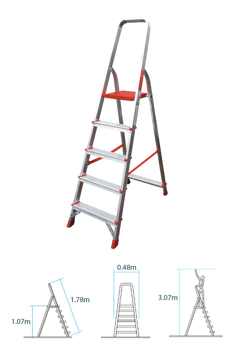 Лестница алюминиевая усиленная 1×5