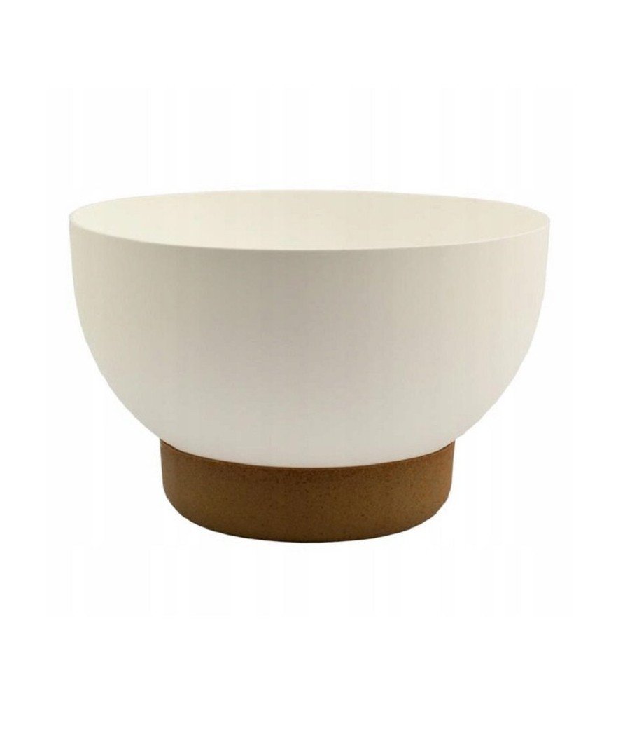 საყვავილე ქოთანი Bowl Satina with saucer Eco 30 white