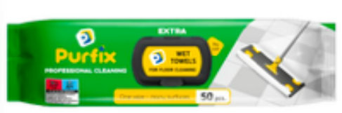 Purfix EXTRA სველი ხელსახოცი იატაკისთვის (მოპი), 300 x 200 მმ, 50 ც