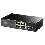 Cudy PoE სვიჩი FS1010P, 8 პორტი PoE+, 10/100 Mbps, 2 გიგაბიტიანი Uplink, 120 W