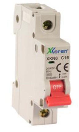 Xkoren ავტომატური ამომრთველი XKN6 1P, C ტიპი, 40A, 6kA