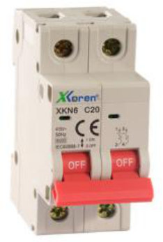Xkoren ავტომატური ამომრთველი XKN6 2P, C ტიპი, 40A, 6kA