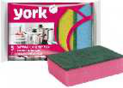 York ჭურჭლის სარეცხი ღრუბელი MAXI, 5 ც (10x7x2,9 სმ)