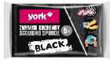 York ჭურჭლის სარეცხი ღრუბელი, შავი, 5 ც