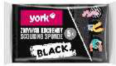 York ჭურჭლის სარეცხი ღრუბელი, შავი, 3 ც
